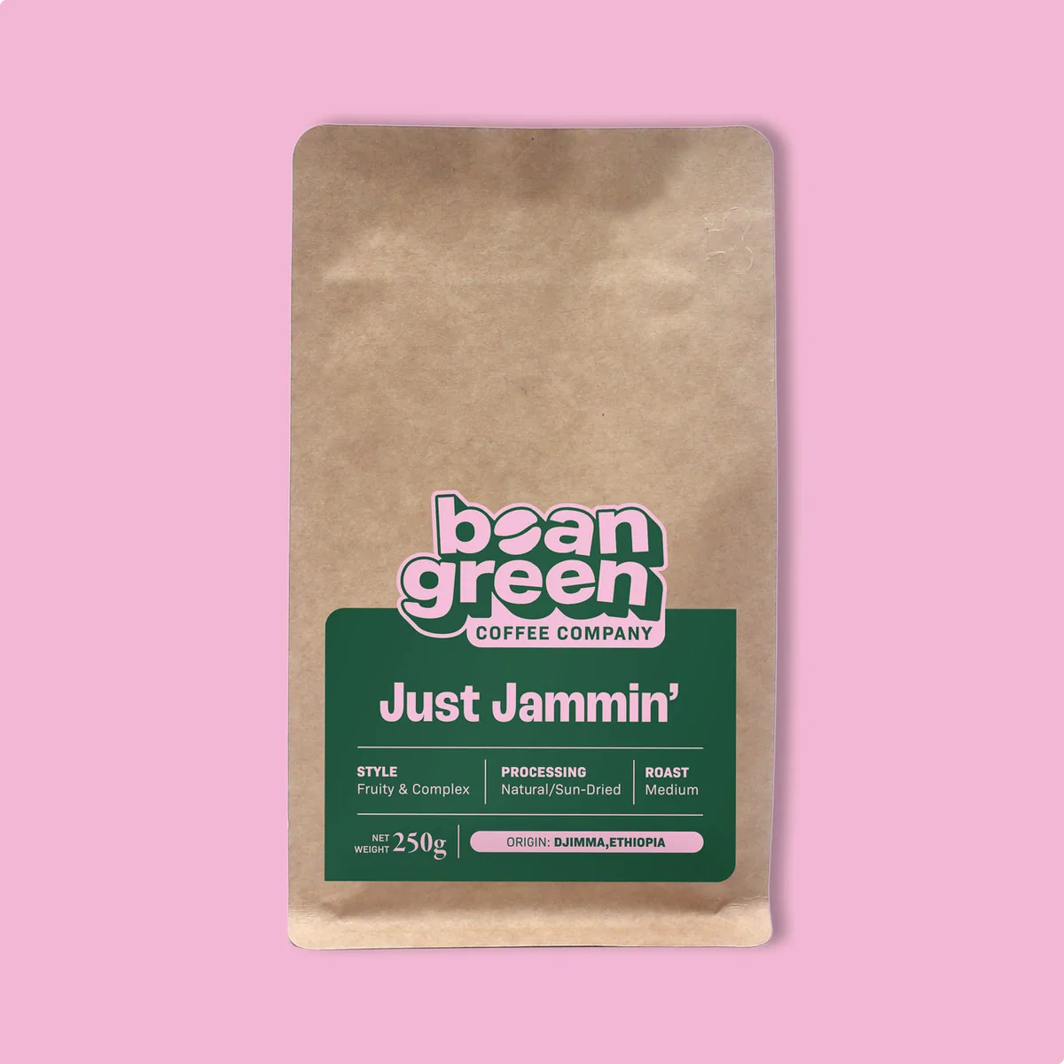 just jammin' coffee by the bean green coffee roastery.