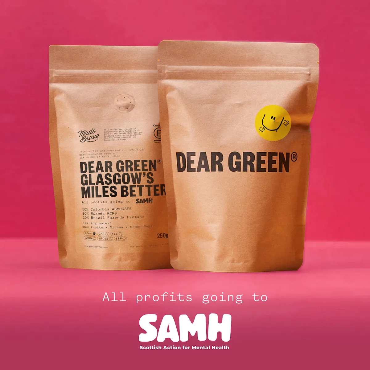 glasgow's miles better - blend for samh coffee by dear green coffee roasters