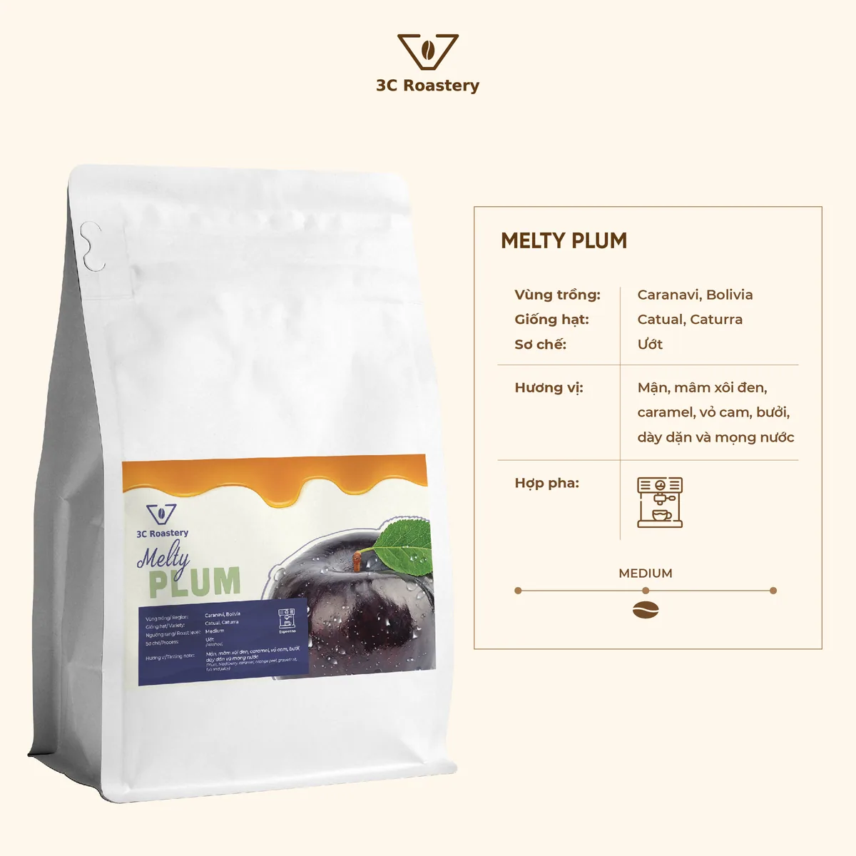 melty plum - bolivia coffee by 3c roastery - nguyễn văn lộc