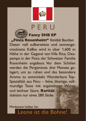 peru fancy shb ep coffee by leone caffè