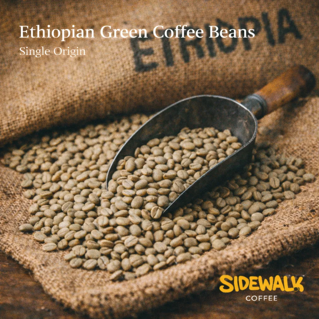 green coffee - single origin ethiopian - sidamo coffee coffee by sidewalk coffee company