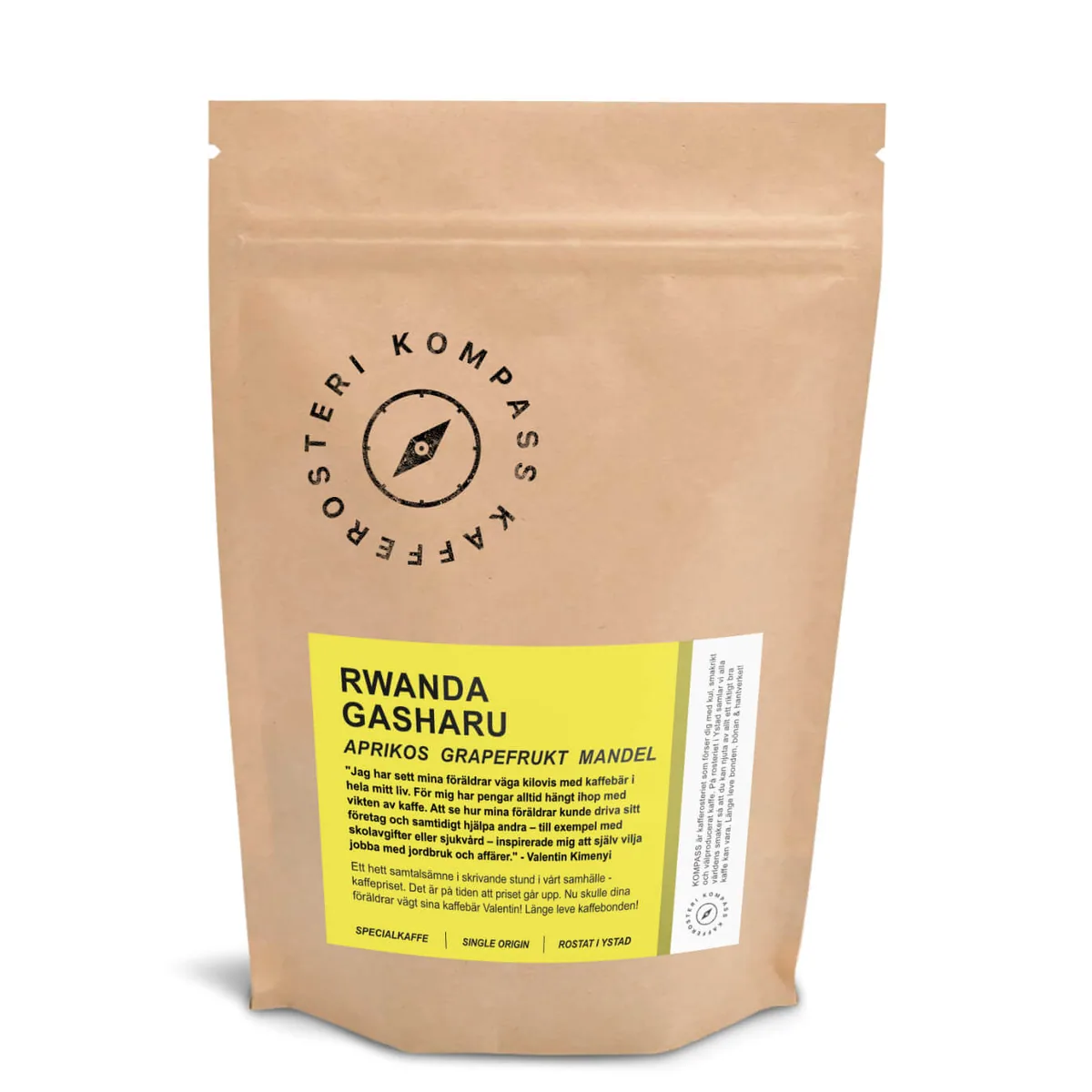 rwanda gasharu 250g - rwanda coffee by kompass kafferosteri