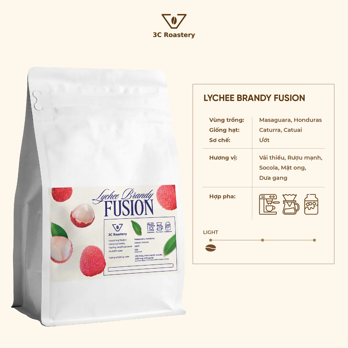 lychee brandy fusion coffee by 3c roastery - 66 vũ phạm hàm