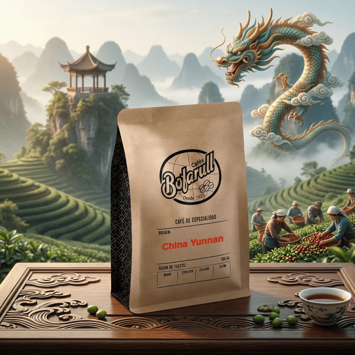 café china yunnan catimor 250gr - yunnan coffee by cafès bofarull - café de especialidad