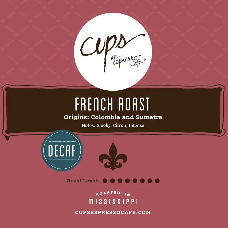 french roast decaf coffee by cups espresso cafe