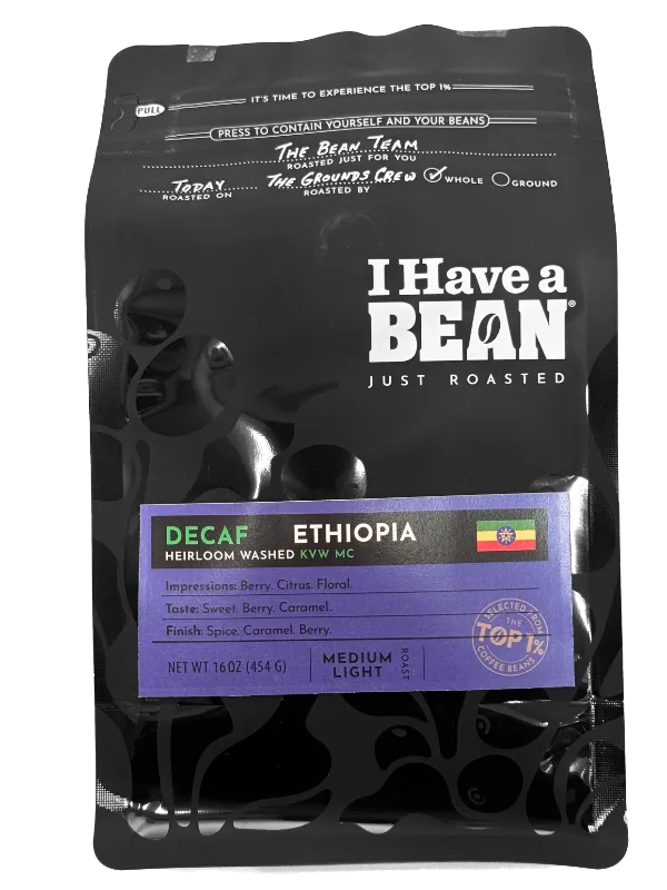 decaf - ethiopia heirloom - washed kvw mc coffee by i have a bean