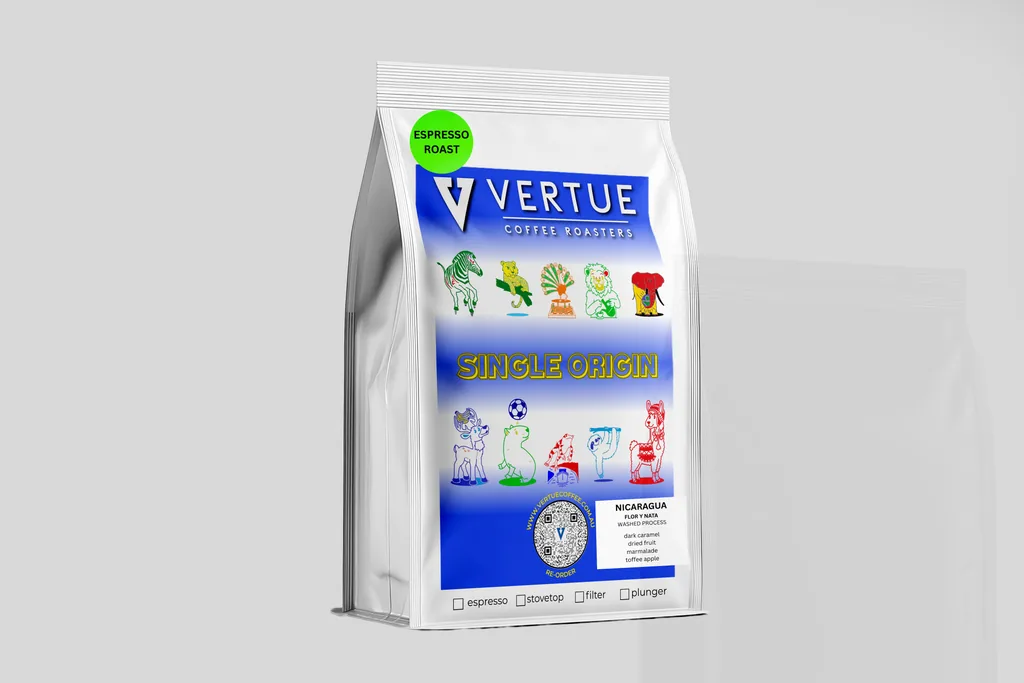 nicaragua flor y nata microlot espresso roast coffee by vertue coffee roasters