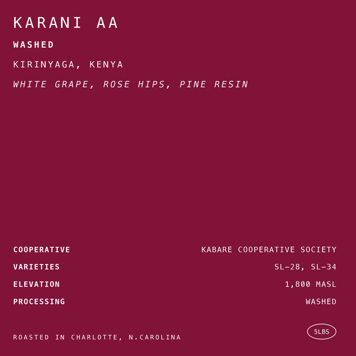 karani aa washed [hex] coffee by hex coffee roasters