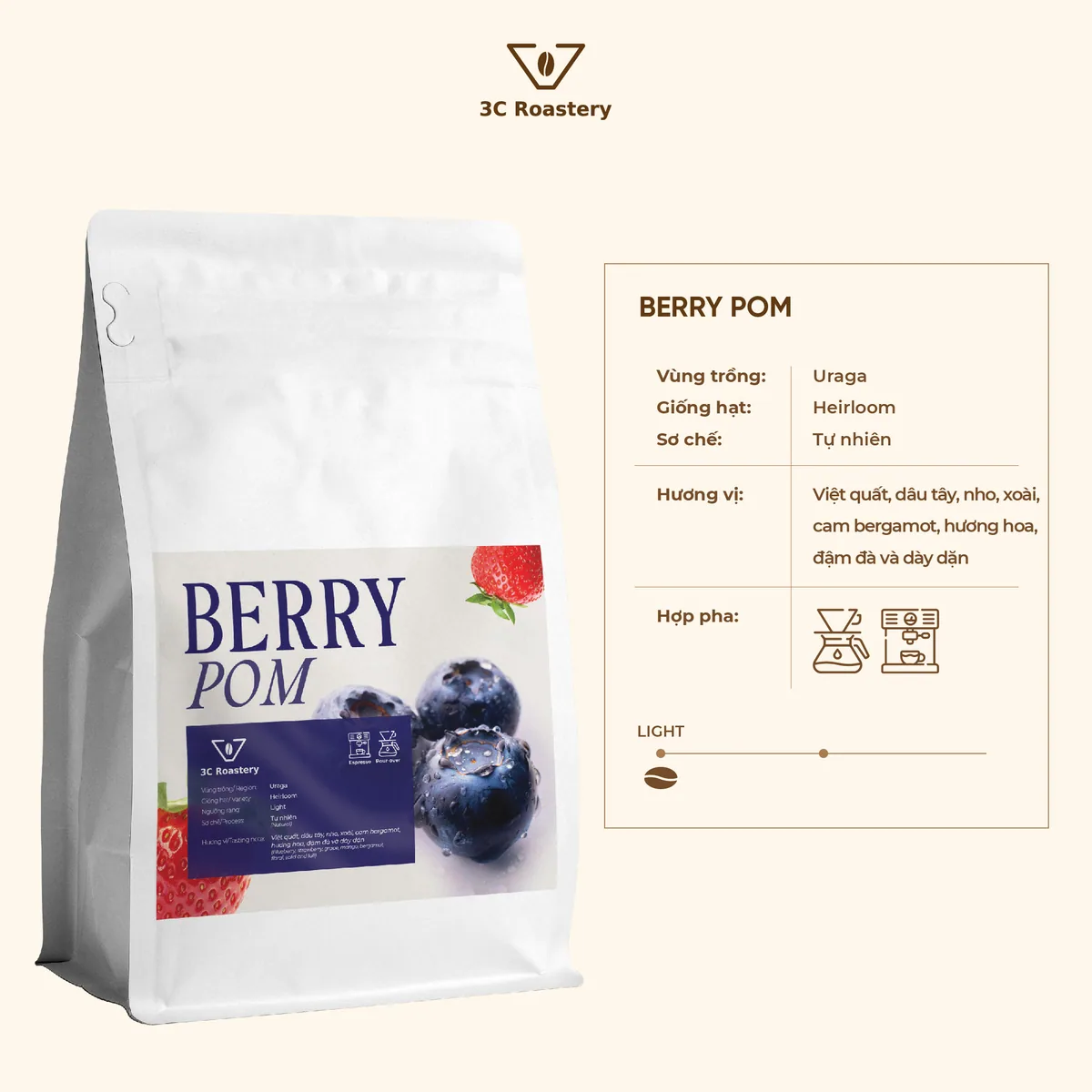 berry pom - ethiopia coffee by 3c roastery - nguyễn văn lộc