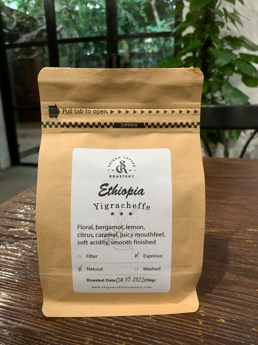 ethiopia natural coffee by saigon coffee roastery