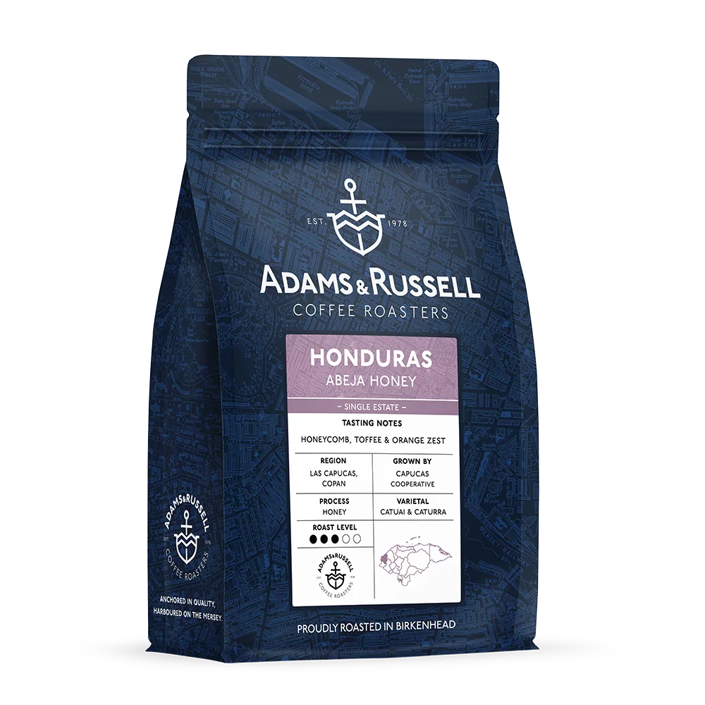 honduras abeja honey coffee by adams & russell