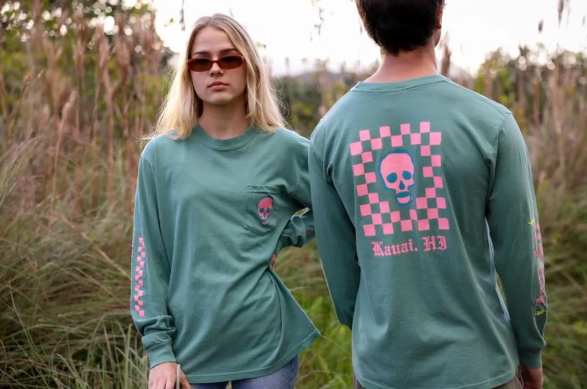 checkered skull long sleeve coffee by java kai