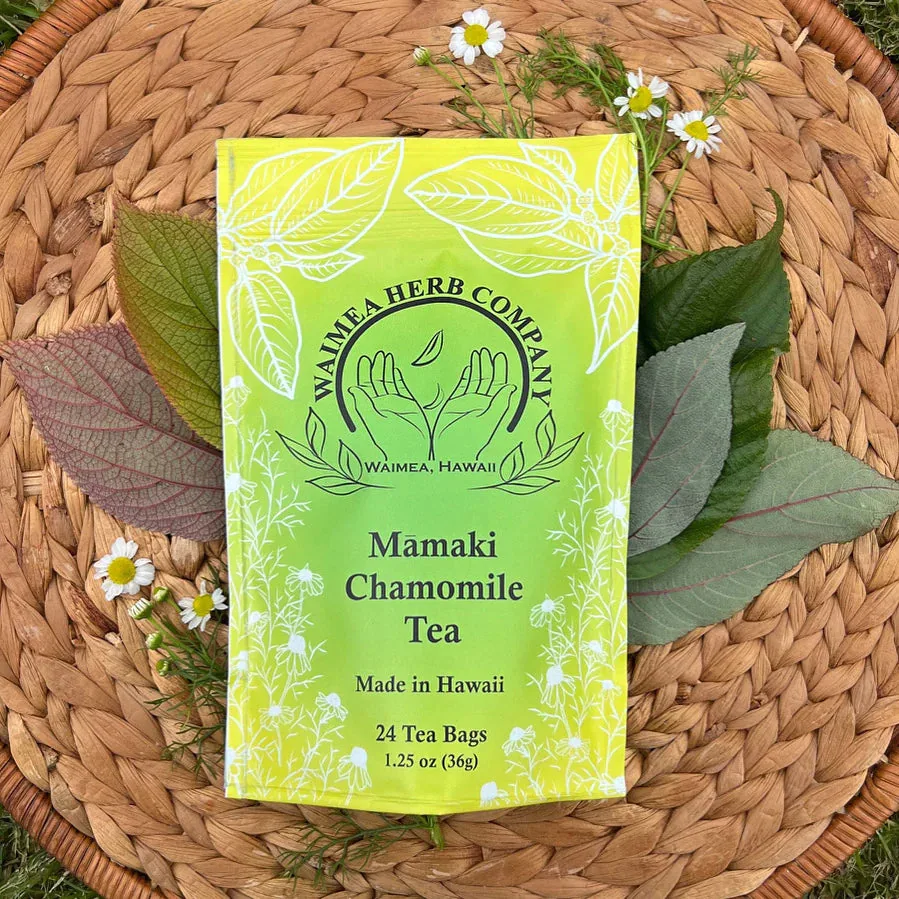 mamaki chamomile tea coffee by kona mountain coffee