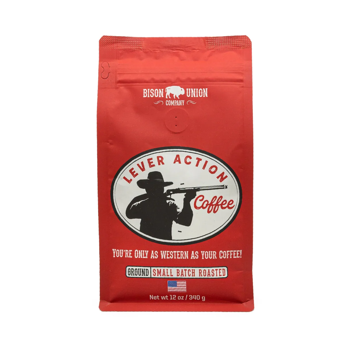 lever action coffee 12oz bag coffee by bison union coffee company