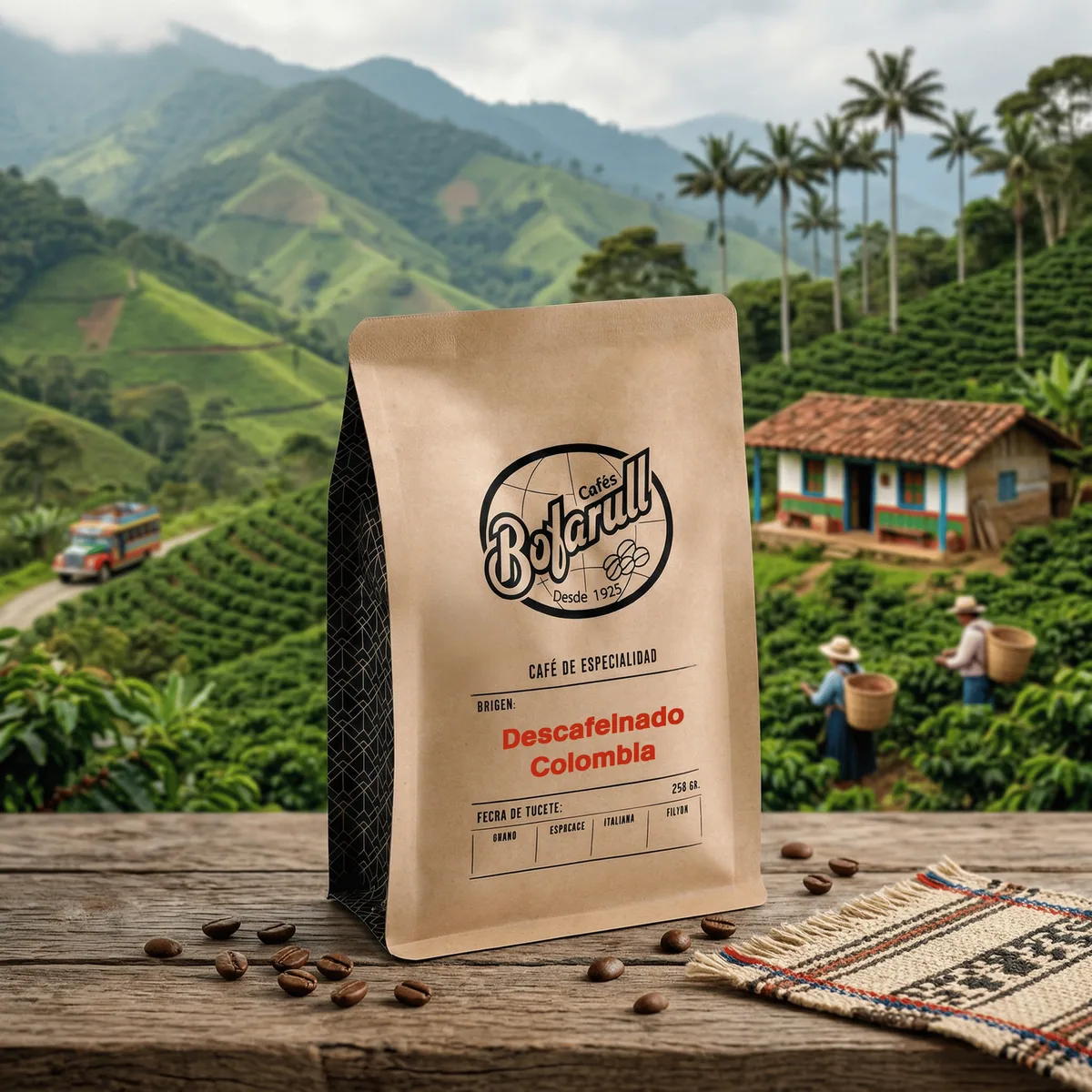 café descafeinado colombia 250gr coffee by cafès bofarull - café de especialidad