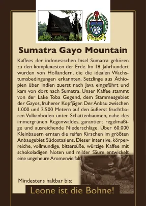 sumatra gayo mountain coffee by leone caffè