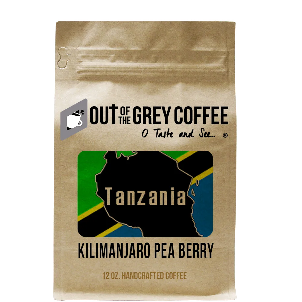 single origin - tanzanian kilimanjaro pea berry - specialty coffee coffee by out of the grey coffee/javajourneys.coffee