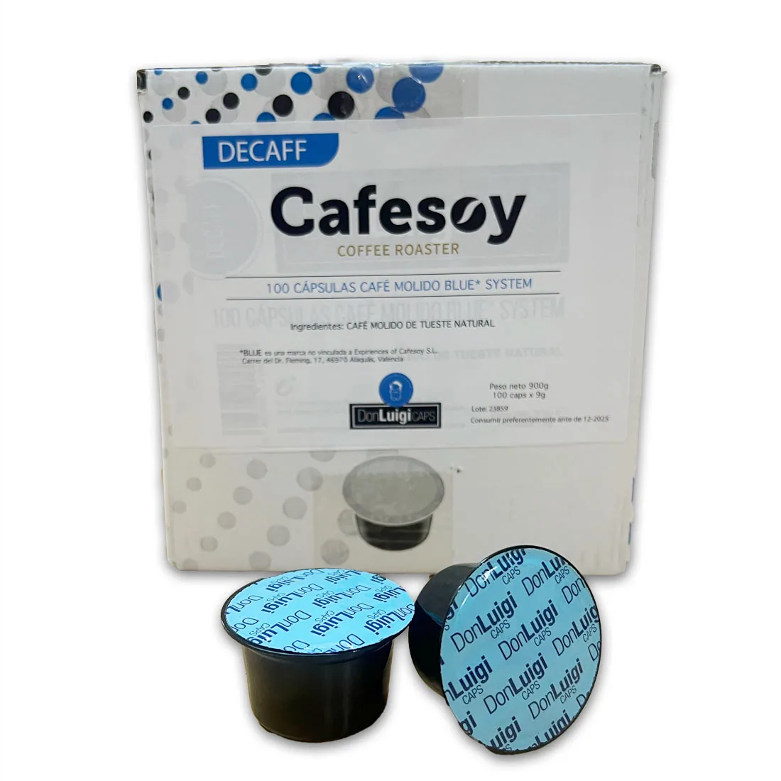 capsulas don luigi descafeinado blue 100 unidades - uganda + vietnam + india coffee by cafés cafesoy | café especialidad | tienda café online