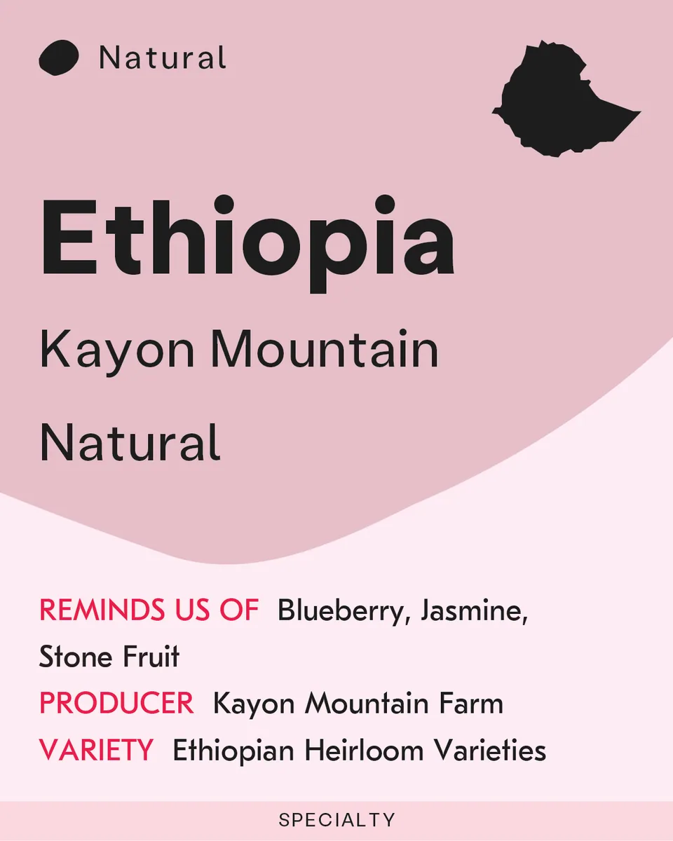 ethiopia, kayon mountain, natural coffee by sk coffee: whittier