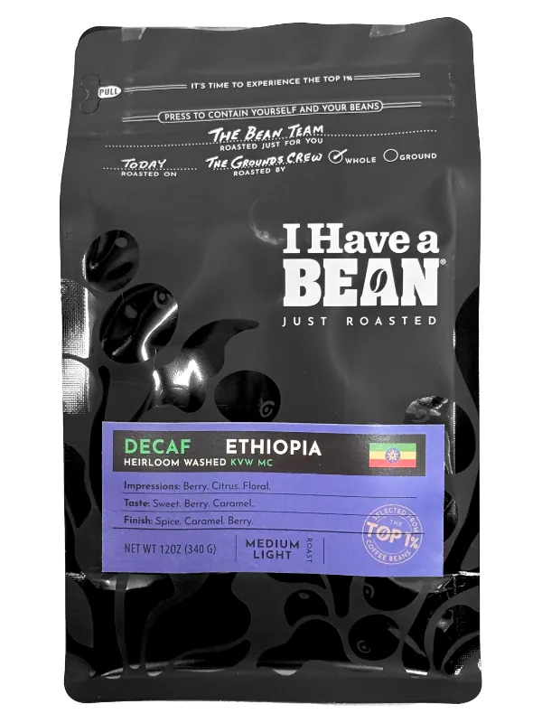 decaf - ethiopia heirloom - washed kvw mc coffee by i have a bean