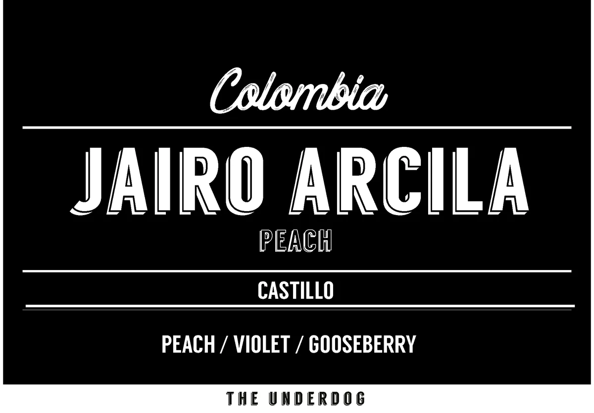 colombia, jairo arcila peach, 200 g - colombia coffee by the underdog