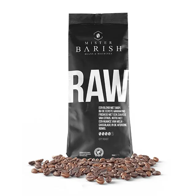 raw - mister barish - koffiebonen - 10 x 750gr coffee by mister barish beans & machines
