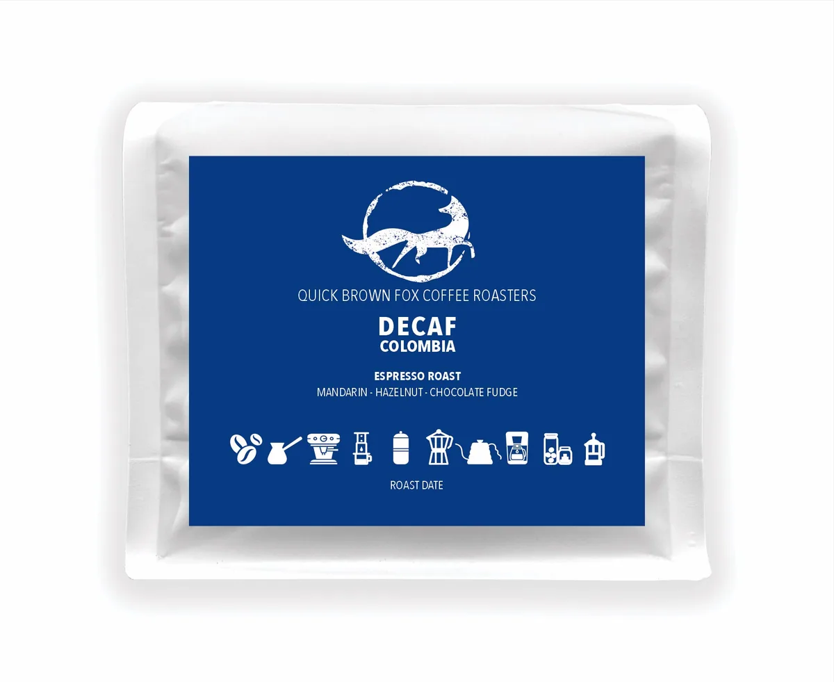 colombia decaf [espresso roast] - colombia coffee by quick brown fox coffee roasters