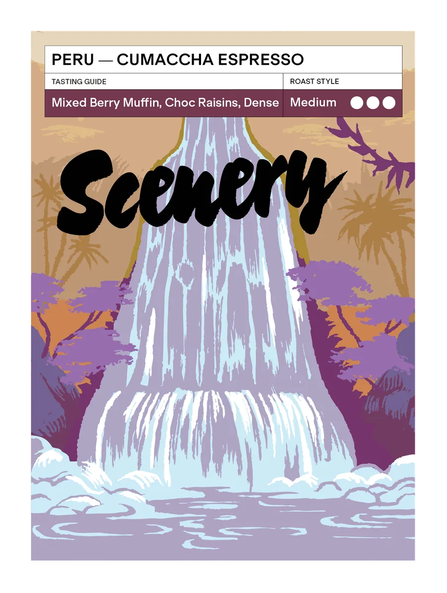 peru - cumaccha espresso coffee by scenery