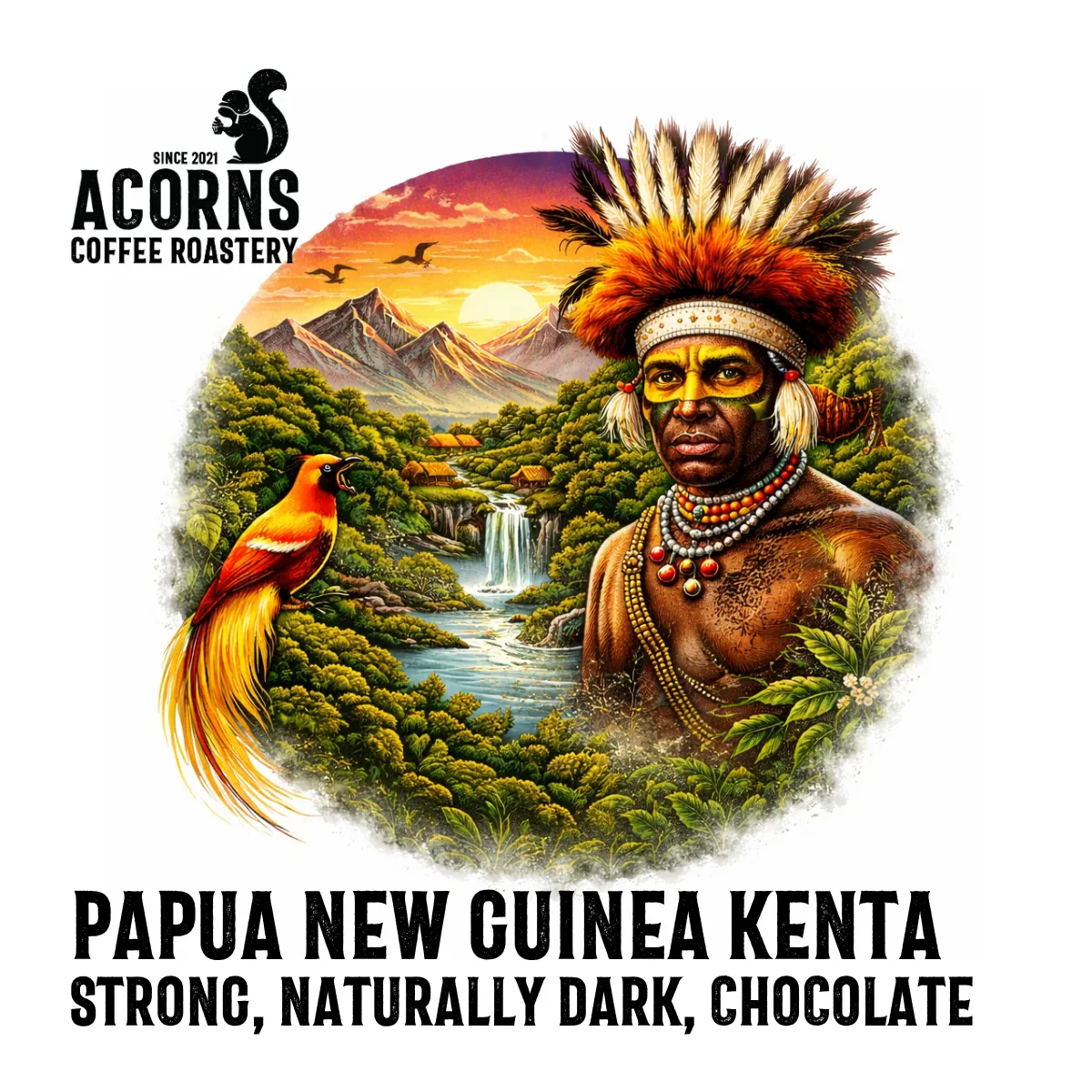 papua new guinea kenta coffee by acorns coffee and cake