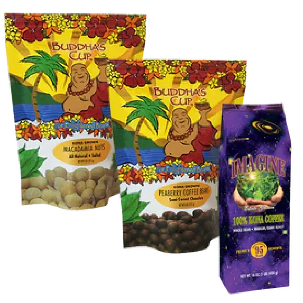 gift pack coffee by buddha's cup kona coffee and tea farm