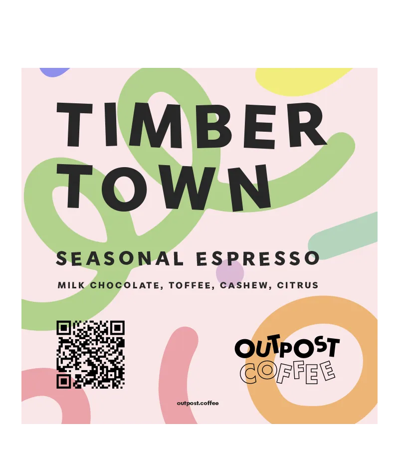 timber town espresso blend coffee by outpost coffee roasters