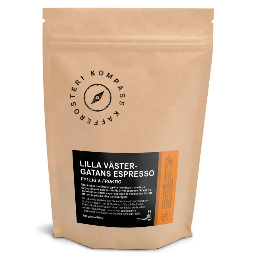 lilla västergatans espresso – 500g - ethiopia + honduras coffee by kompass kafferosteri