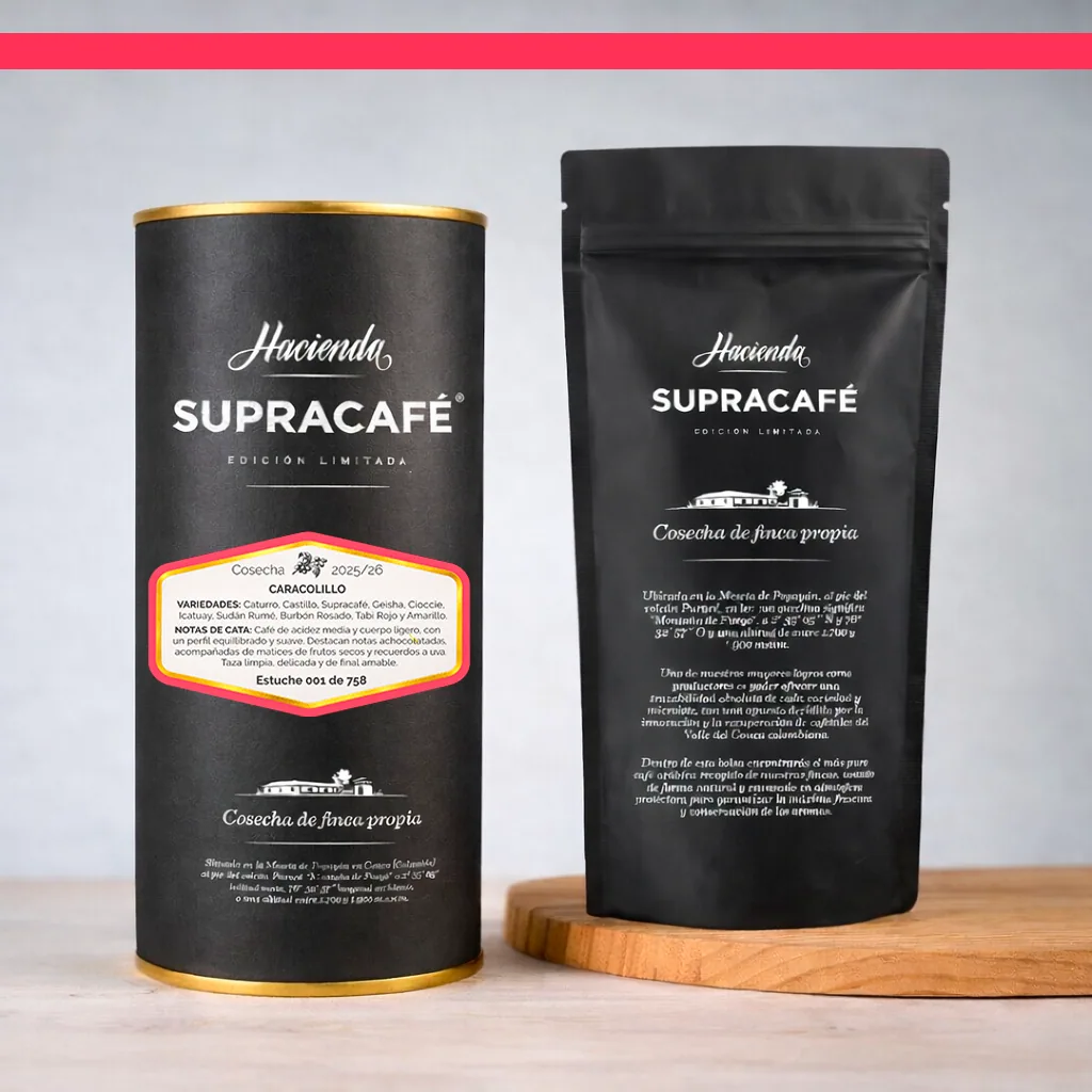 café de colombia de cosecha propia hacienda supracafé caracolillo 250g - colombia coffee by supracafé s.a.