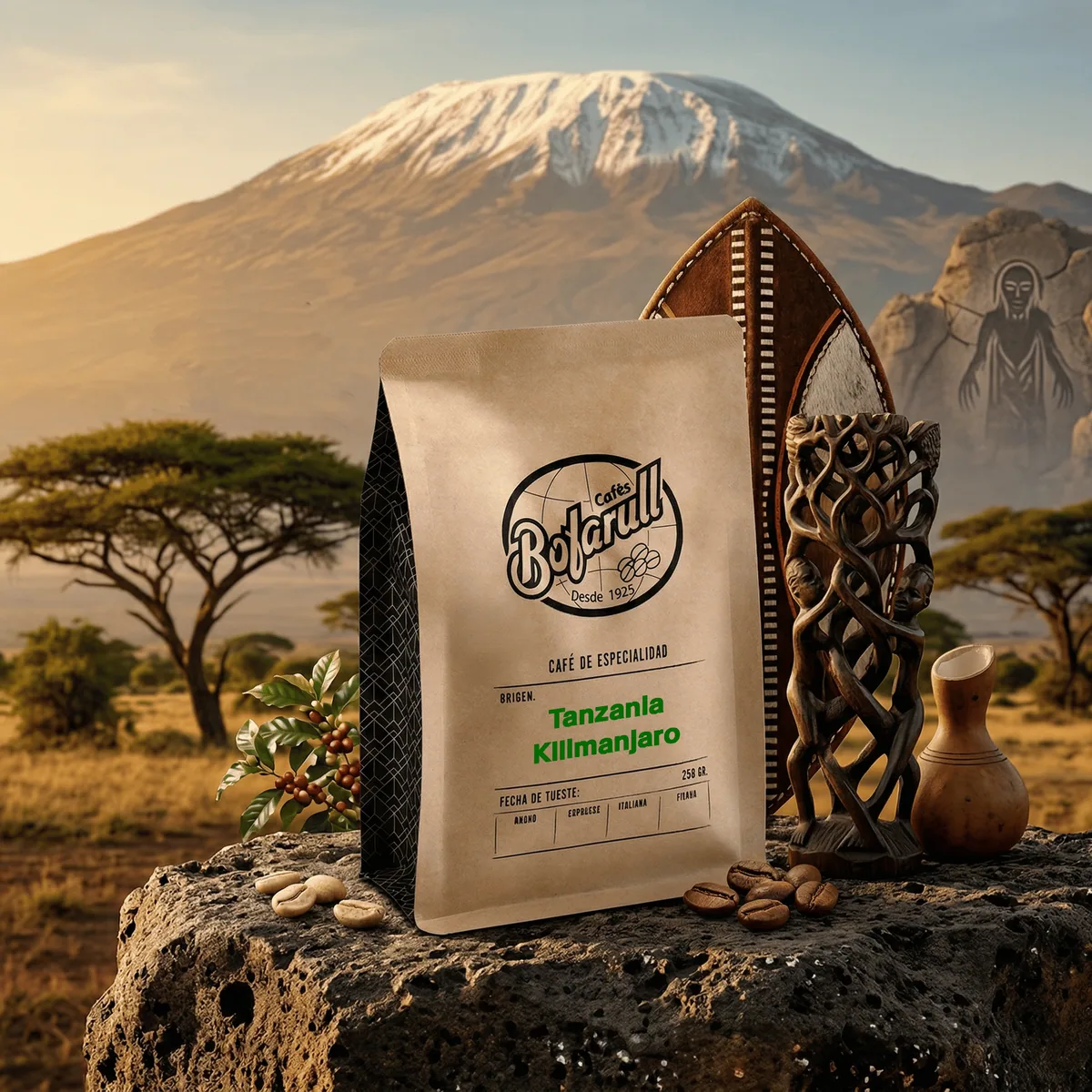 café tanzania kilimanjaro 250gr coffee by cafès bofarull - café de especialidad