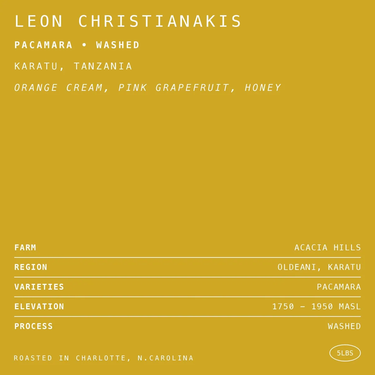 leon christianakis pacamara • washed - tanzania coffee by hex coffee roasters
