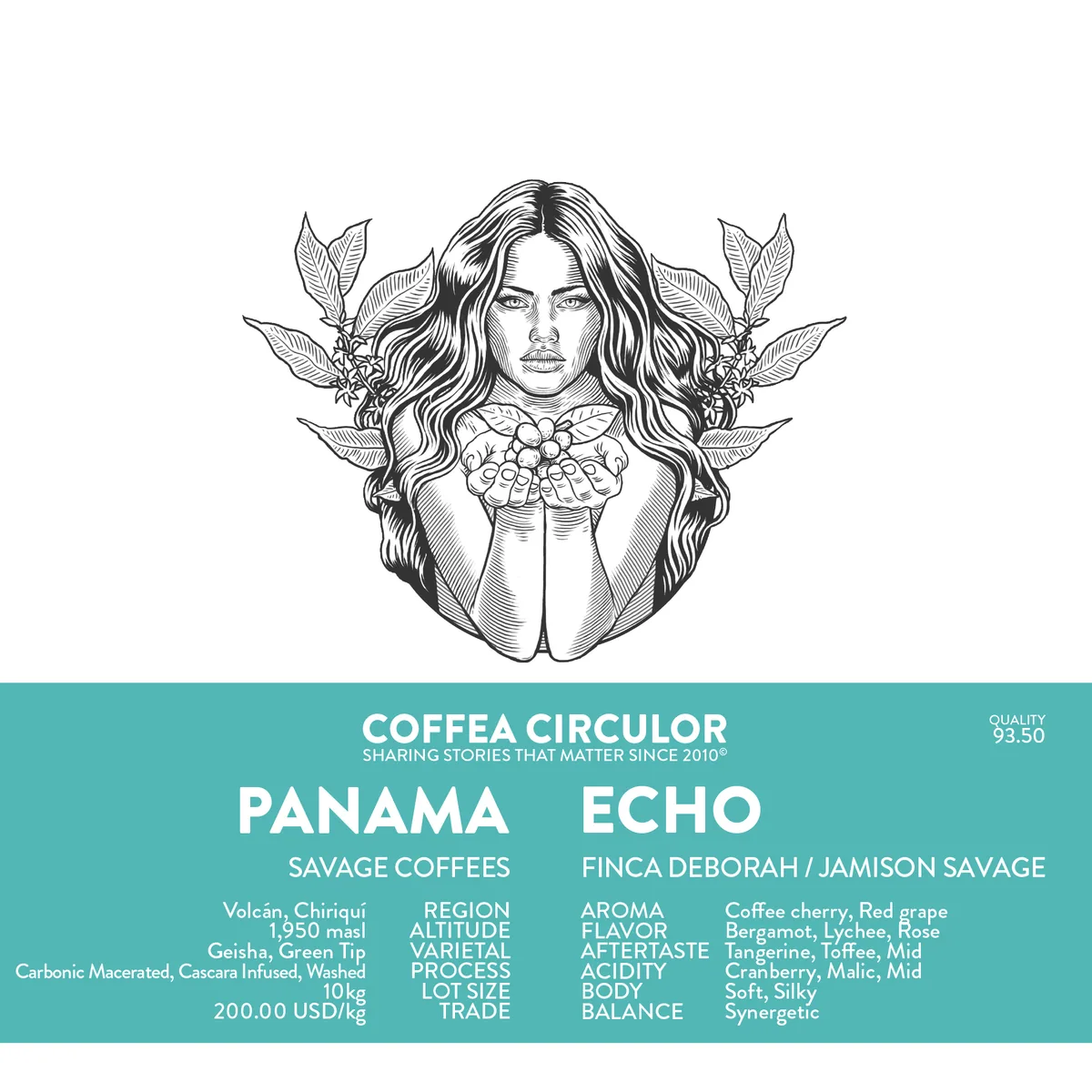 panama savage coffees finca deborah echo geisha carbonic macerated cascara infused washed - panama coffee by coffea circulor