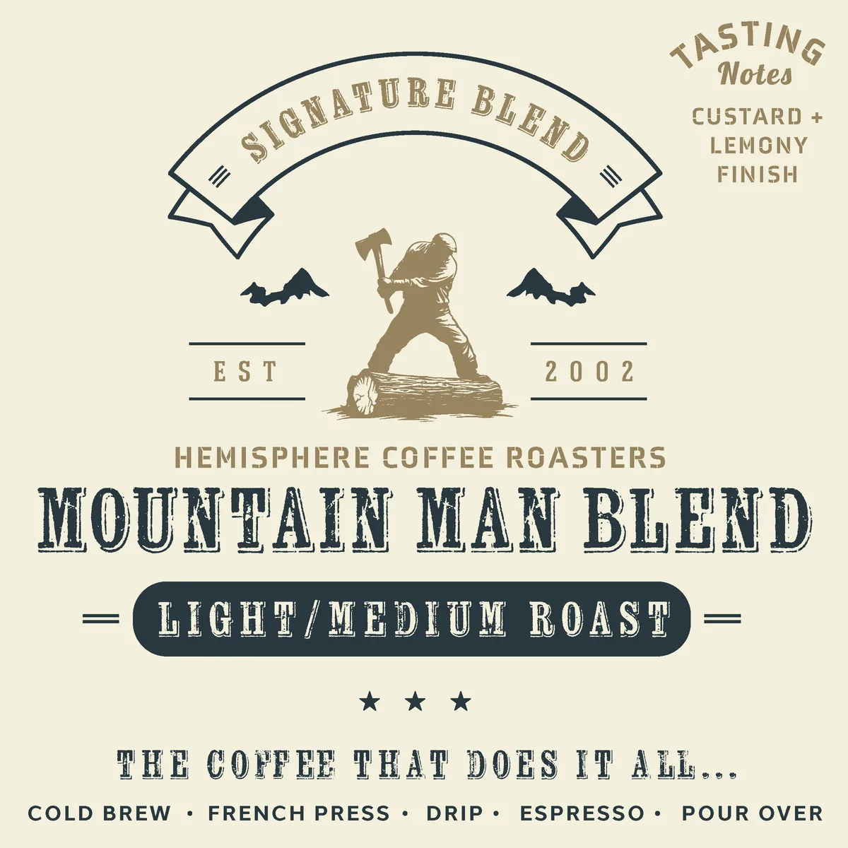 mountain man blend | light/medium coffee by hemisphere coffee roasters