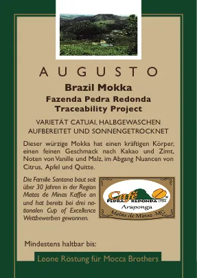 brasilien augusto brazil mokka fazenda pedra radonda traceability project coffee by leone caffè