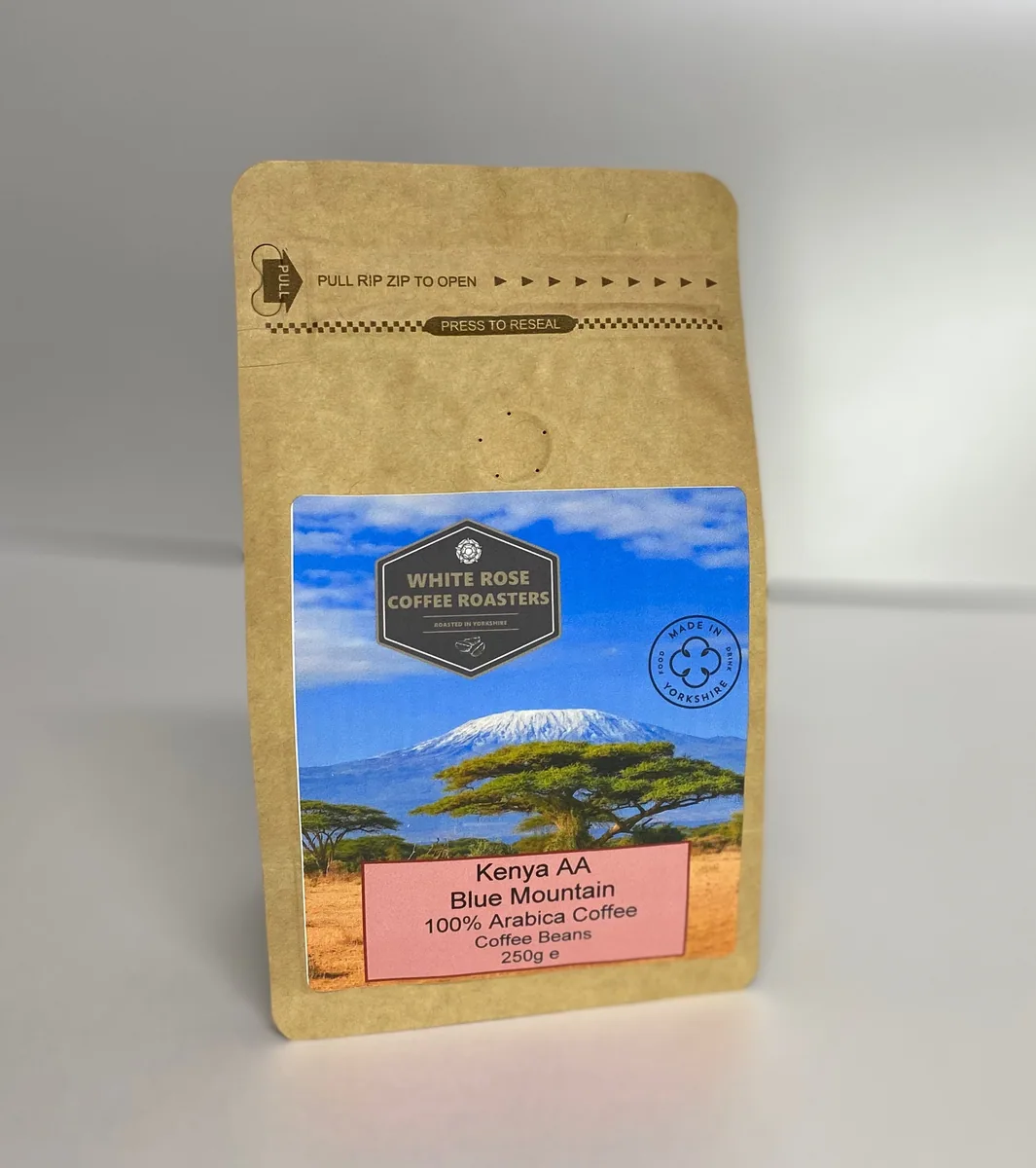 kenya aa blue mountain arabica washed coffee gift bag 250g coffee by white rose coffee roasters
