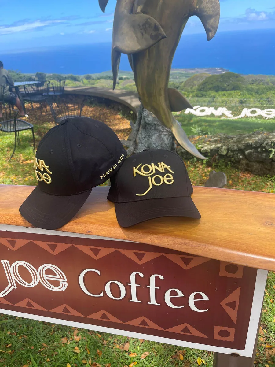 black hat gold embroidery coffee by kona joe coffee llc