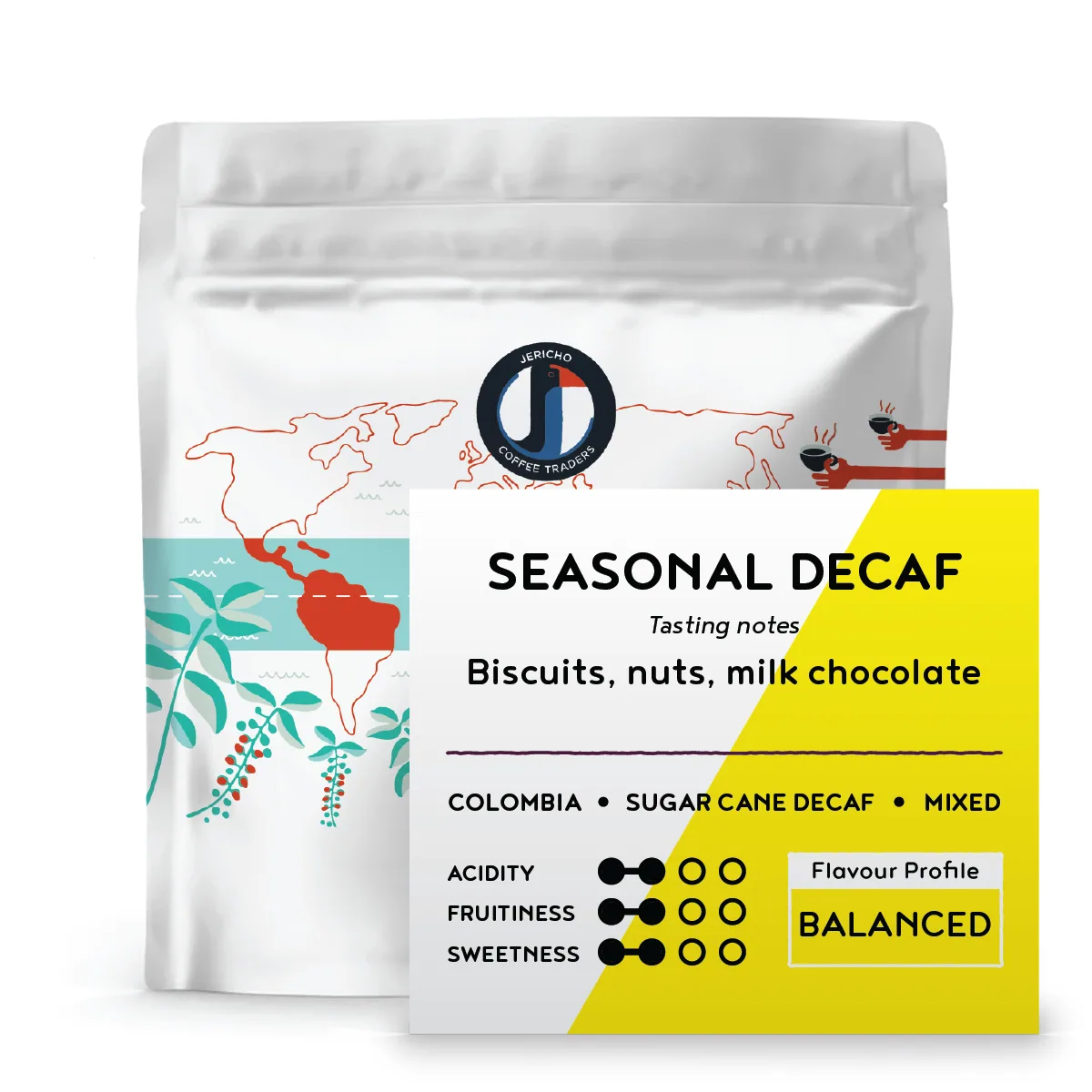 decaf sugar cane - colombia coffee by jericho coffee traders roastery
