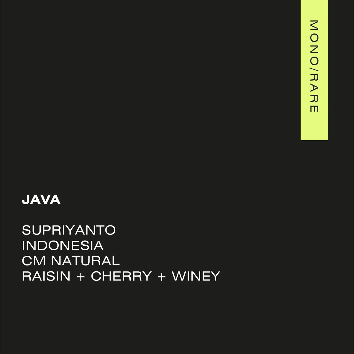 java indonesia — supriyanto coffee by a matter of concrete