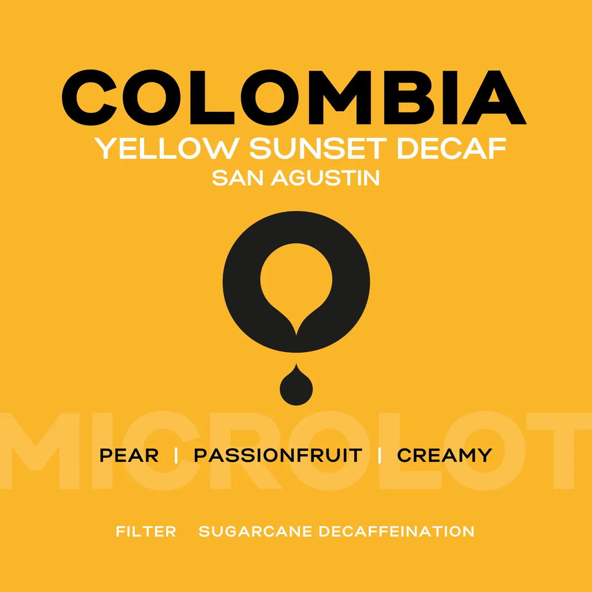 colombia yellow sunset decaf coffee by patio coffee roasters