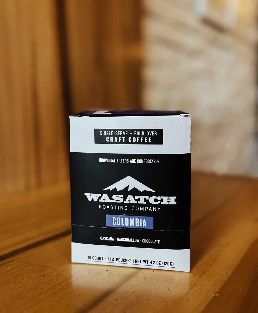 single serve pour over packets- colombia coffee by wasatch roasting company