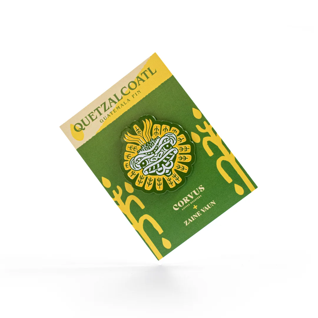 quetzalcoatl pin • funding electricity to mauricio's farm coffee by corvus coffee roasters