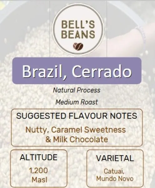 brazil, cerrado mineiro coffee by bells beans - local coffee roaster | specialty coffee beans