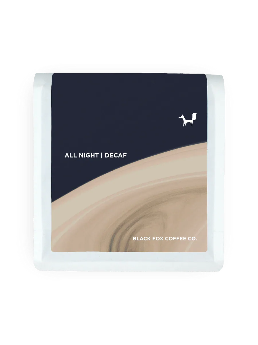 all night decaf coffee by black fox coffee roastery