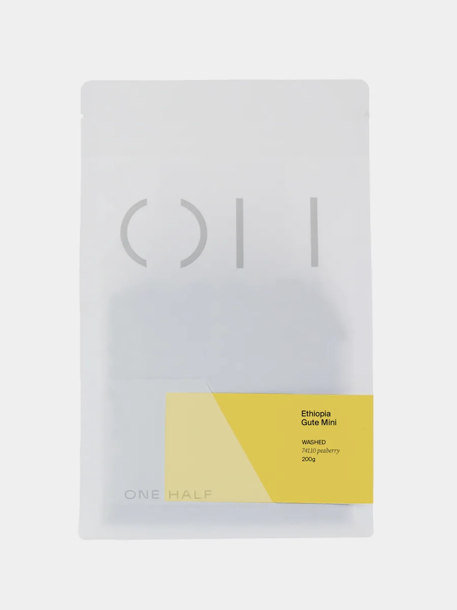 ethiopia gute mini 74110 peaberry washed - ethiopia coffee by one half