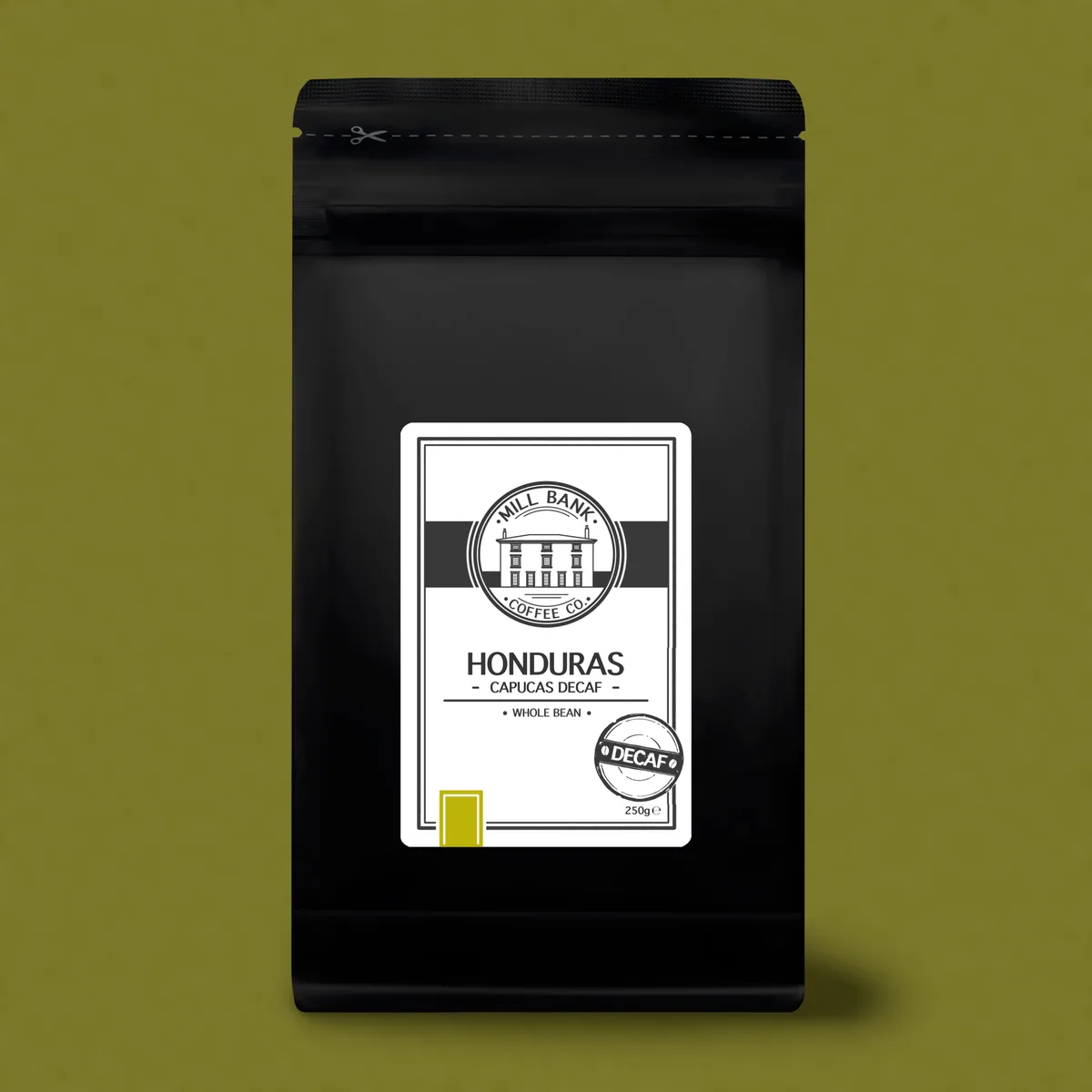 honduras capucas decaf coffee by mill bank coffee co.