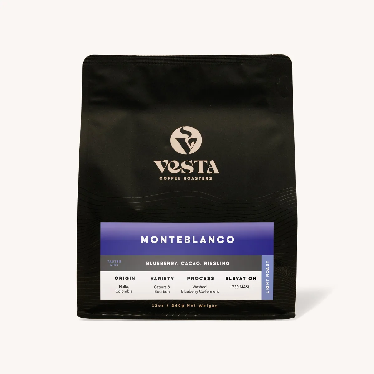 monteblanco blueberry co-ferment coffee by vesta coffee roasters